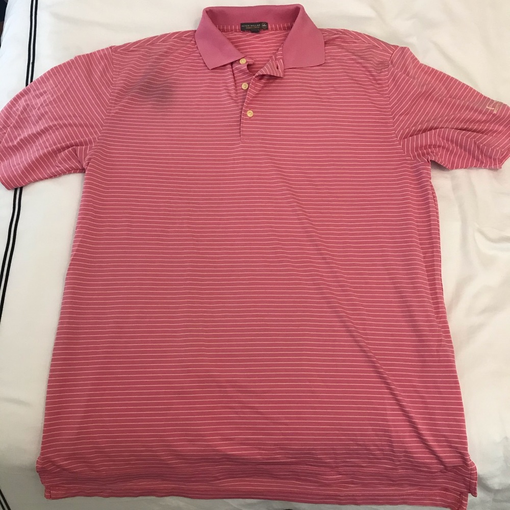 Peter Millar pink w/ yellow stripe summer comfort